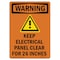 Signmission Safety Sign, OSHA WARNING, 7" Height, Keep Electrical Panel, Portrait, D-57-V-13274 OS-WS-D-57-V-13274 - alternate 1